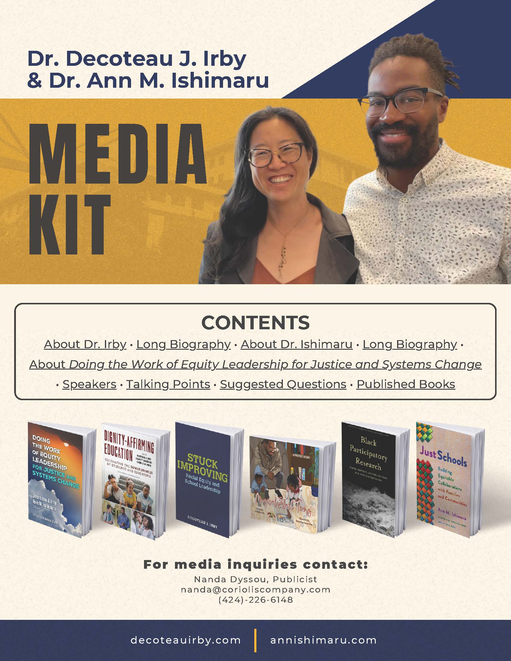 Decoteau Irby & Ann Ishimaru Media Kit